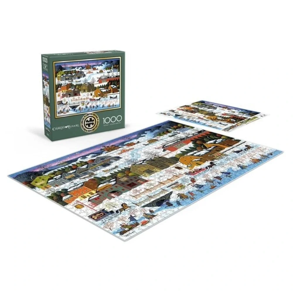 Buffalo Games Charles Wysocki Winter Village 1000 Piece Puzzle New Sealed